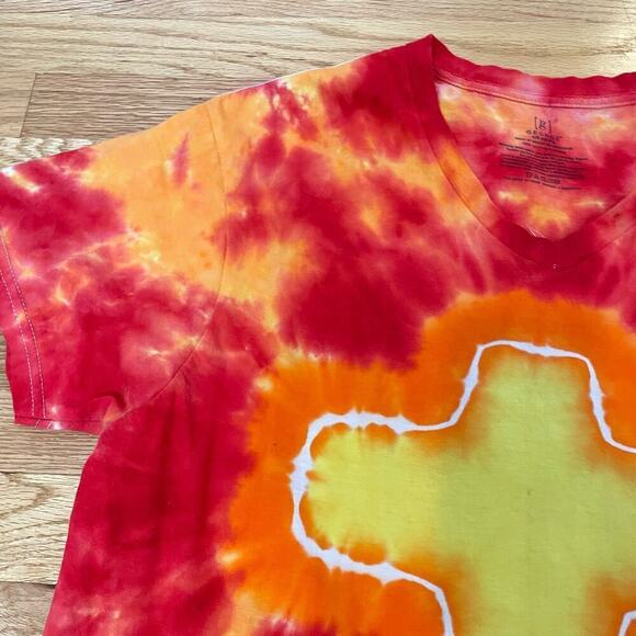 handmade tie dyed unisex tshirt L cross fire light blessed - Picture 4 of 9